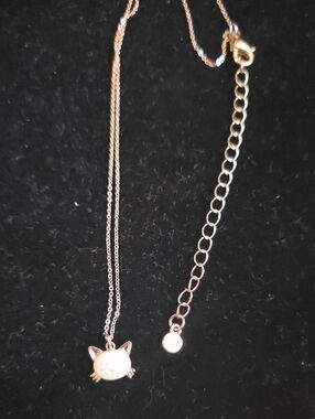 LC Lauren Conrad Gold Opal Cat Pendant Necklace
